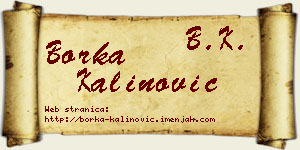 Borka Kalinović vizit kartica